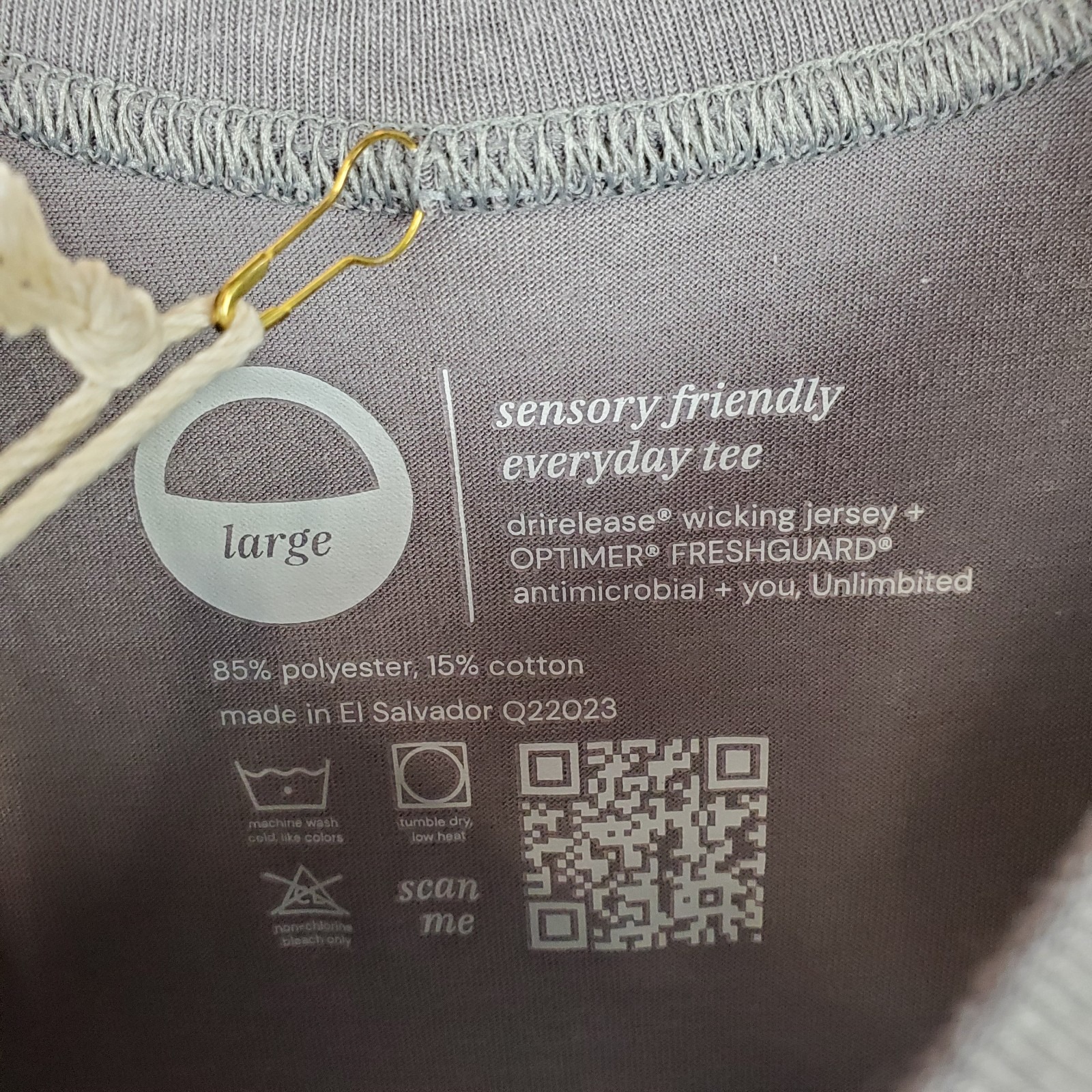No Limbits Drirelease Freshguard Tee Shirt Mens L Gray Logo Crew Neck Pullover — image 4 of 8